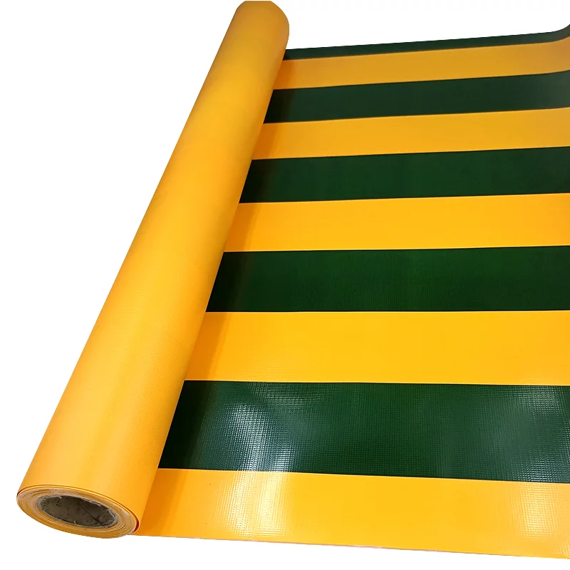 PVC Canvas With Nylon Awning Fabric Bache Tarpaulin For Tent Lkw Plane Roll Stripe Printed Tarp Cushions Bag Coated