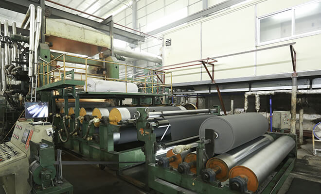 PVC flooring production line in flagles plastic factory